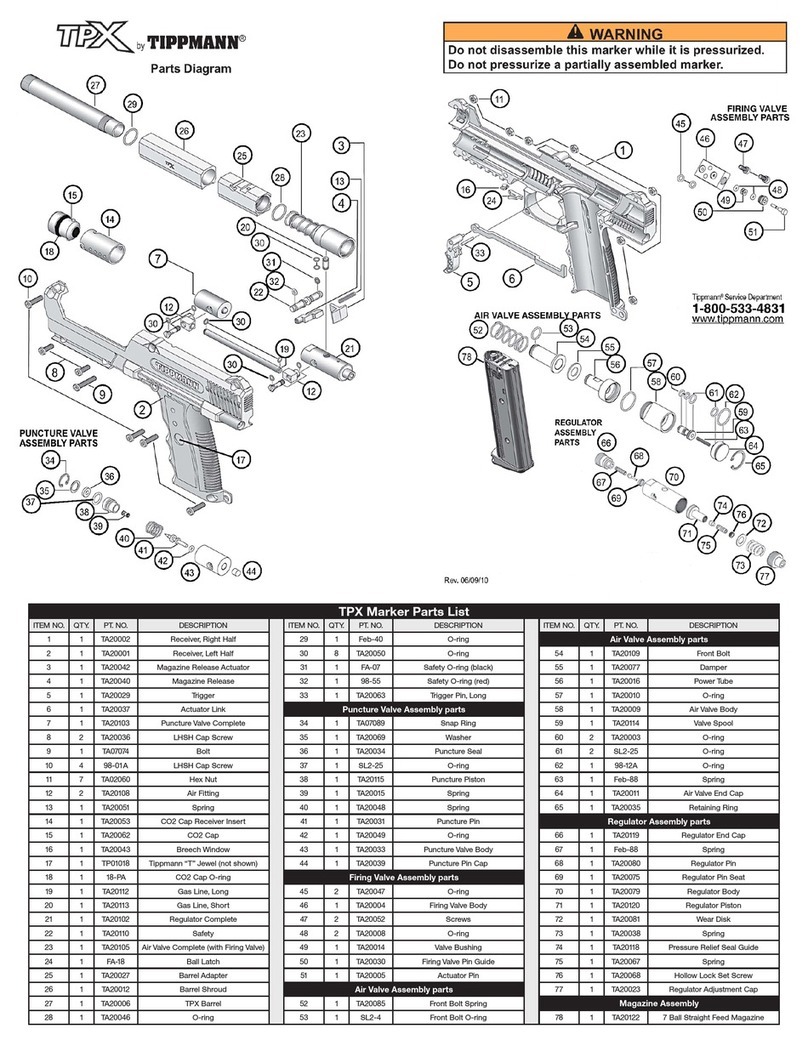Tippmann TPX Parts diagram