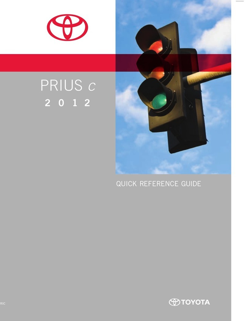 Toyota Prius c 2012 Quick reference guide