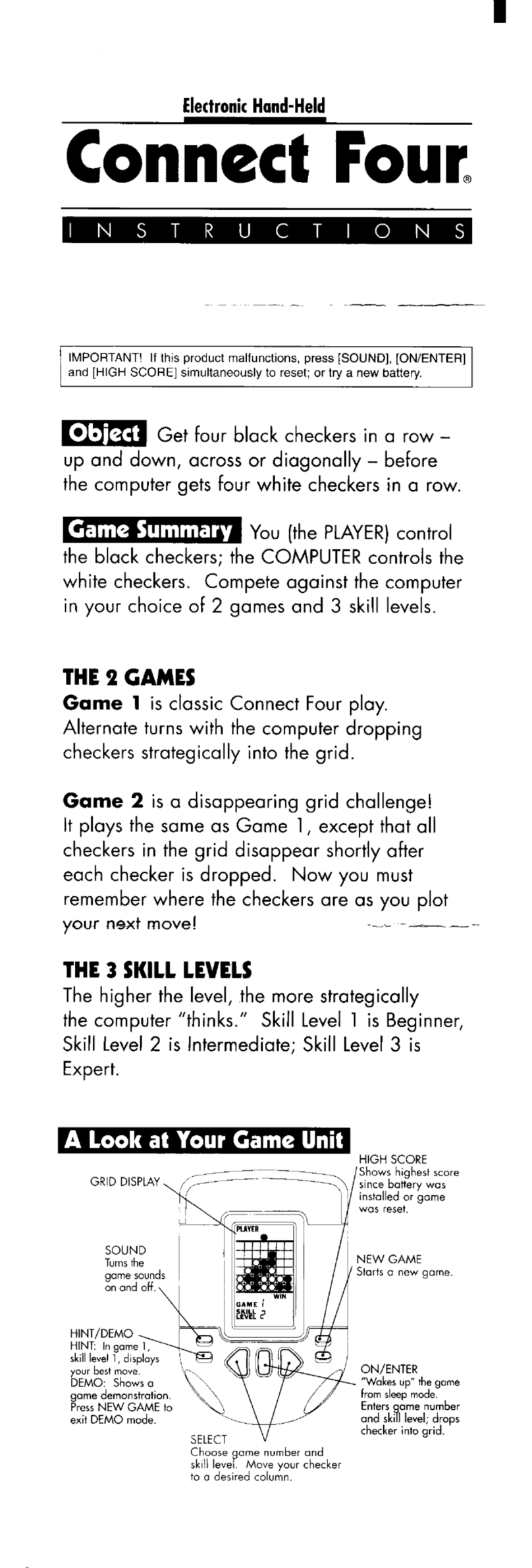 Hasbro onnect Four User manual