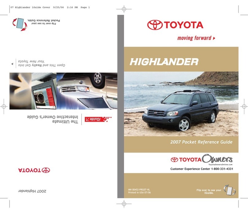 Toyota 2007 Highlander Pocket reference guide