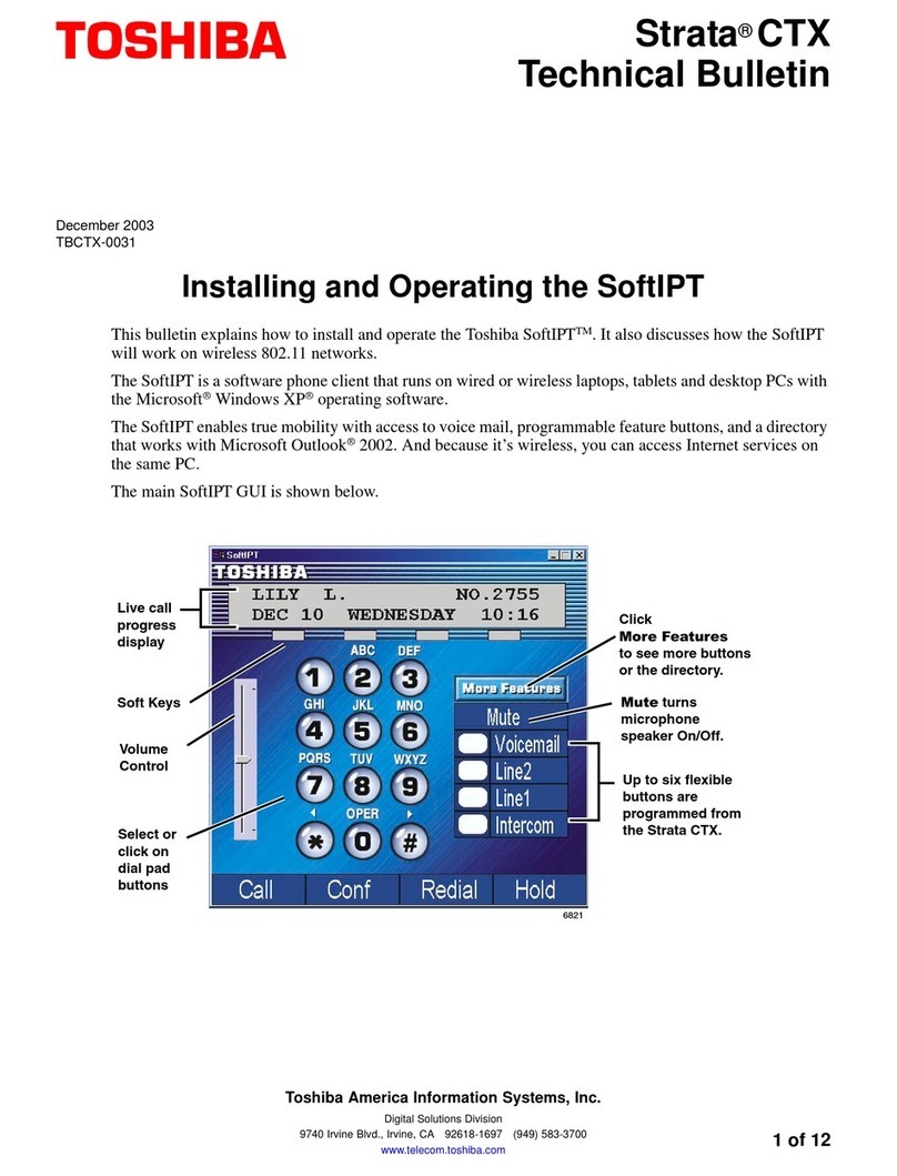 Toshiba Strata CTX SoftIPT Technical bulletin