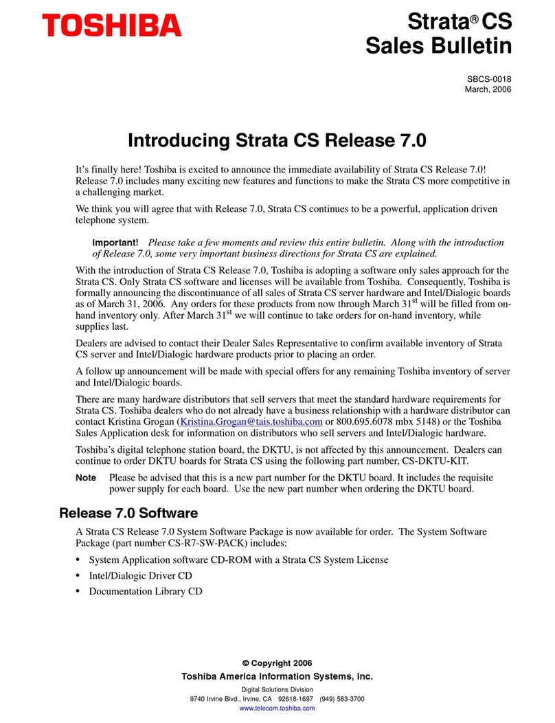 Toshiba Strata CS Release 7.0 Manual