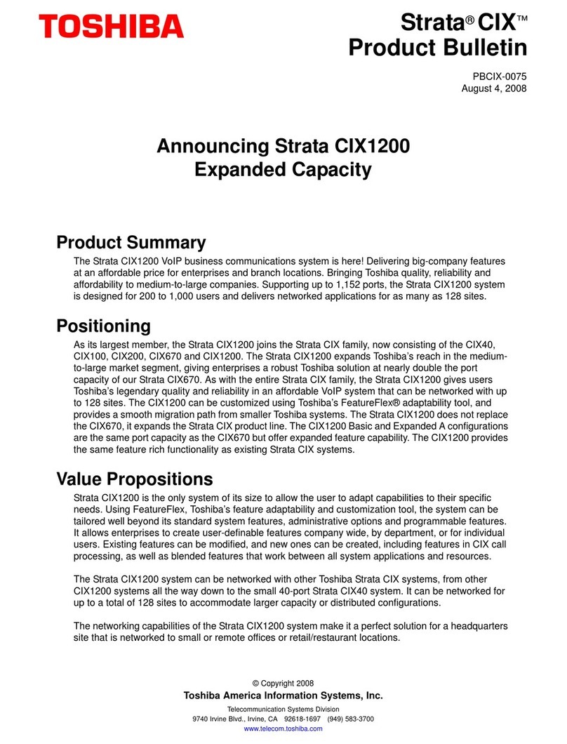 Toshiba Strata CIX1200 Product bulletin