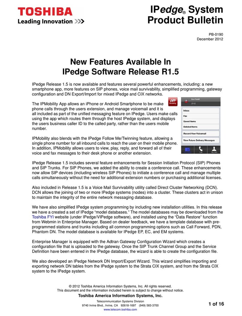 Toshiba IPedge Software Release R1.5 User manual