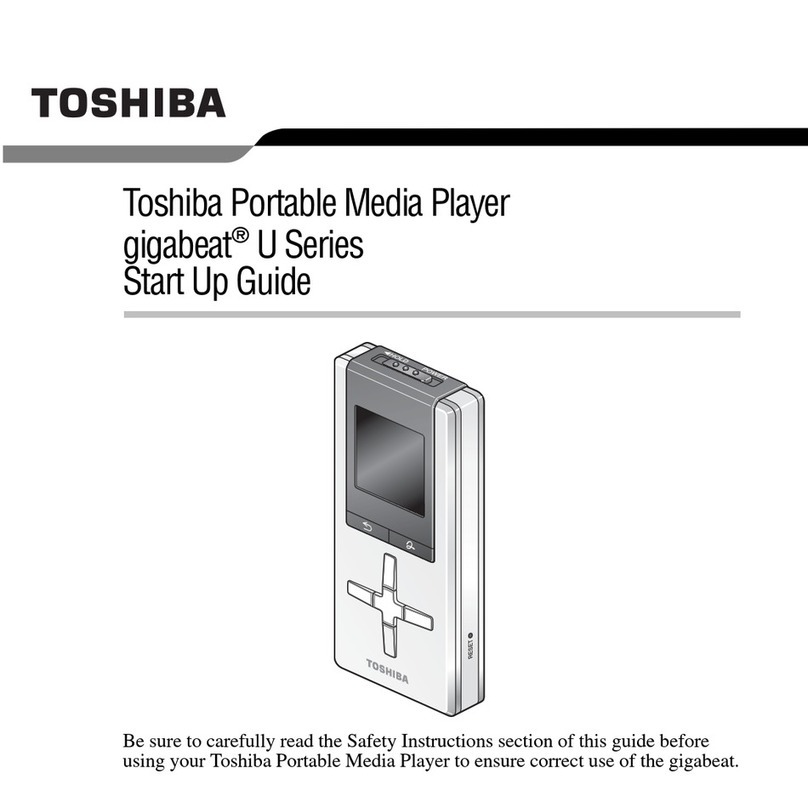 Toshiba gigabeat U Series Startup guide