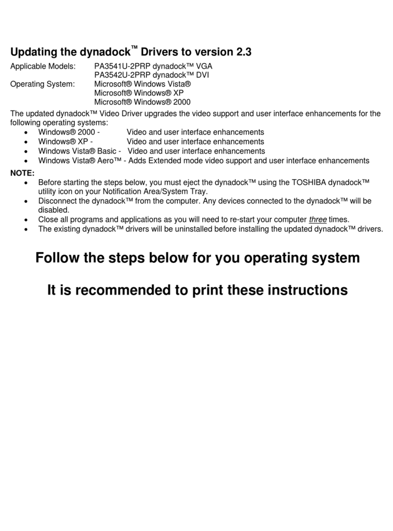 Toshiba dynadock Drivers Technical manual