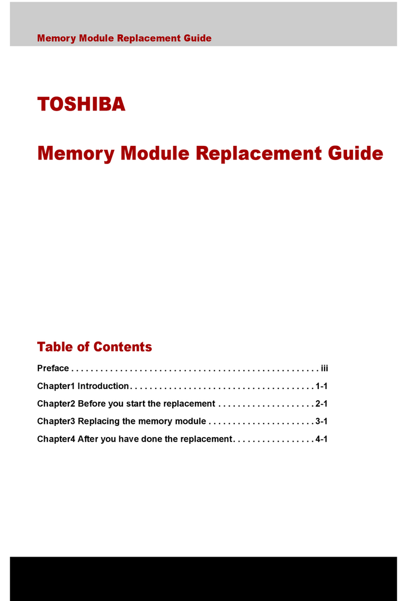 Toshiba Memory Module Parts list manual