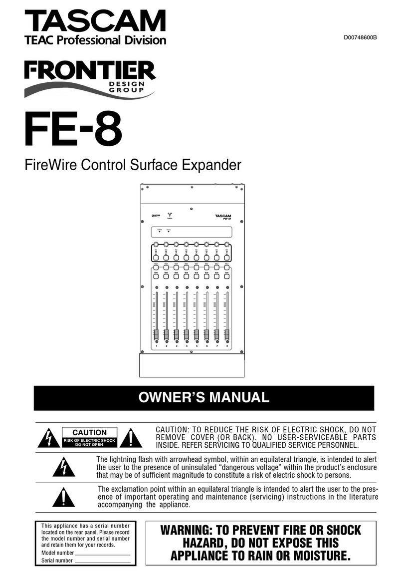 Tascam FE-8 owner's manual