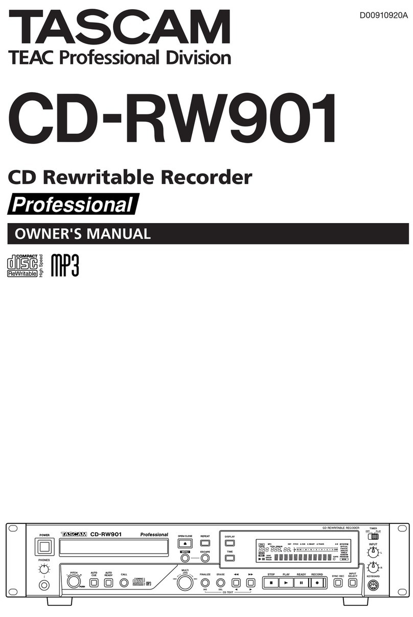 Tascam CD-RW901 owner's manual