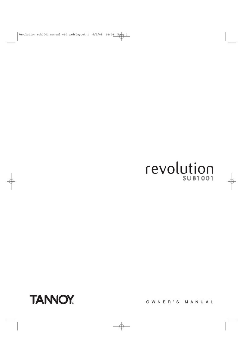 Tannoy revolution SUB1001 User manual