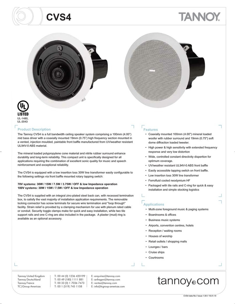 Tannoy CVS4 User manual
