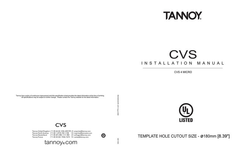 Tannoy CVS 4 MICRO User manual