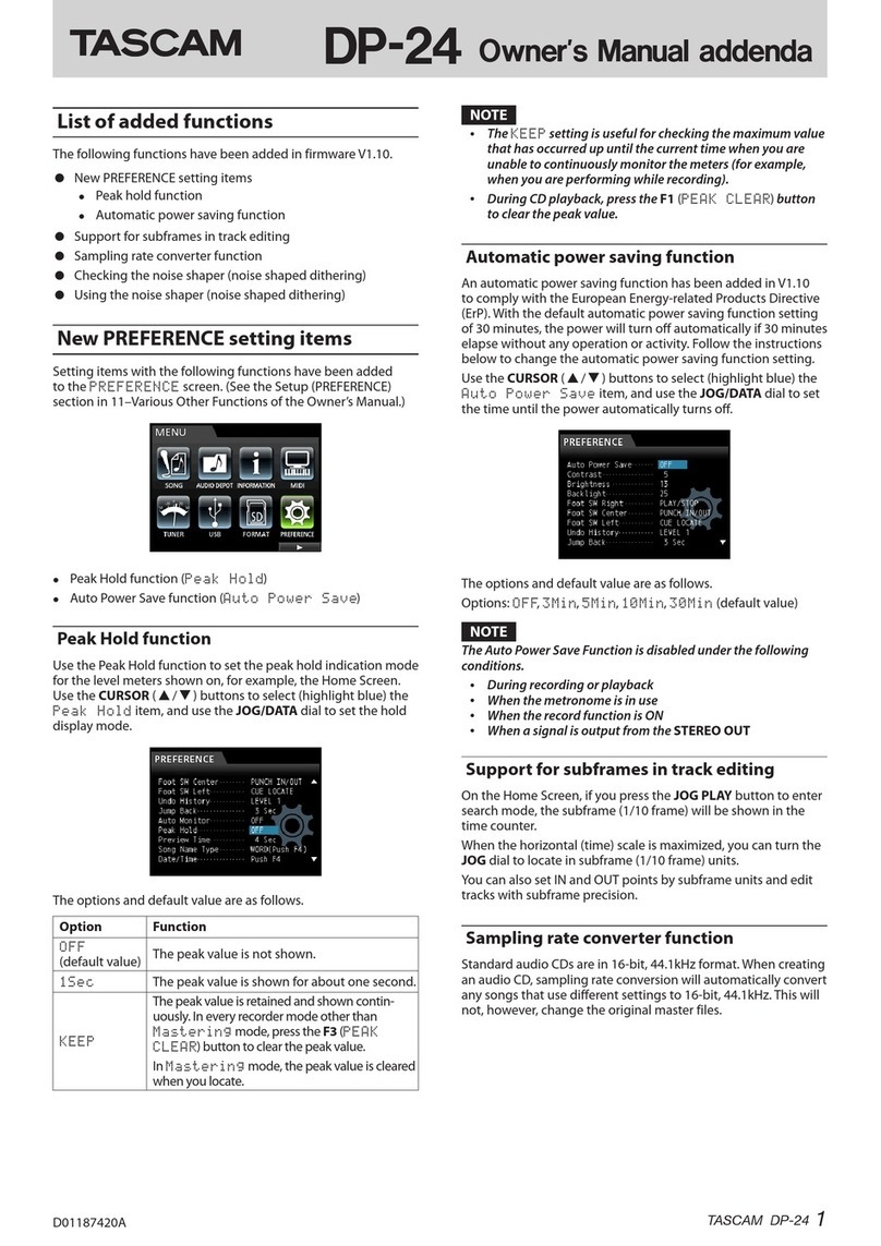 Tascam Digital Portastudio DP-24 Installation and operating instructions