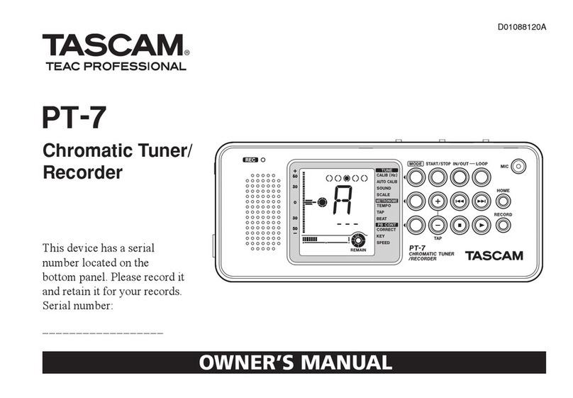 Tascam PT-7 owner's manual