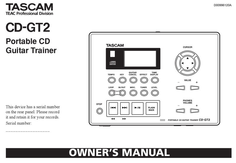 Tascam CD-GT2 owner's manual
