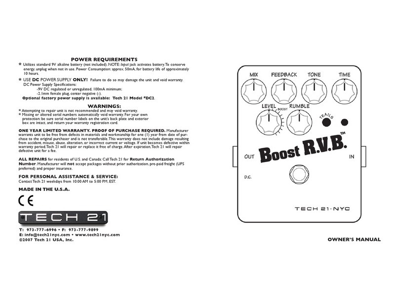 tech21 Boost R.V.B. User manual