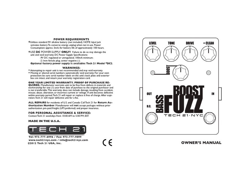 tech21 BOOST BASS FUZZ User manual