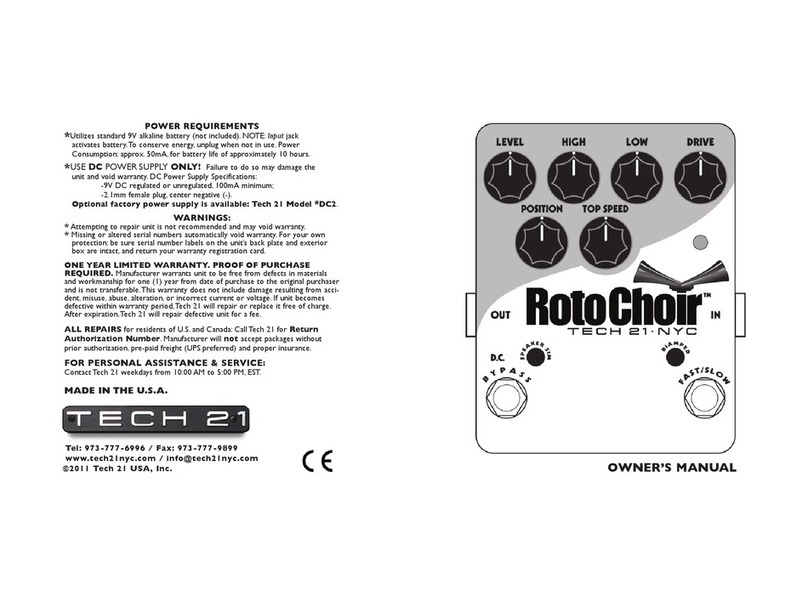 tech21 RotoChoir owner's manual