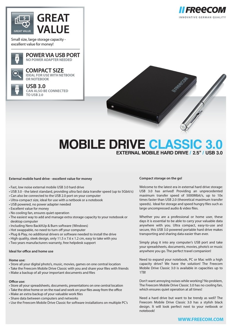 Freecom MOBILE DRIVE CLASSIC 3.0 Installation guide Freecom MOBILE DRIVE CLASSIC 3.0 Installation guide