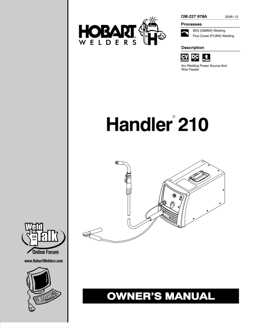 Hobart Welders Handler 210 owner's manual