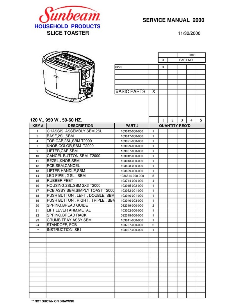 Sunbeam 6225 Service manual