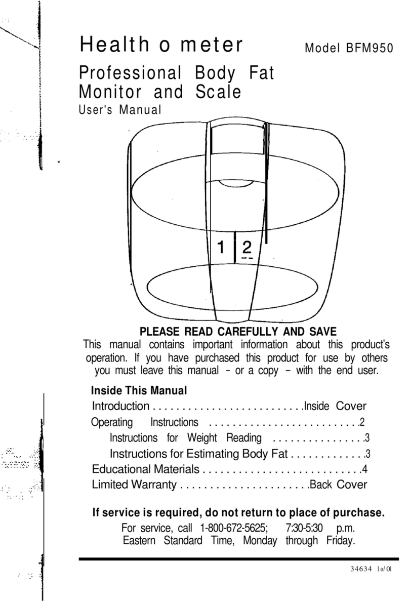 Health O Meter Healthometer BFM950 User manual