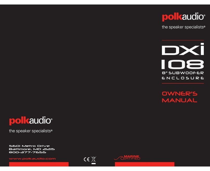 Polk Audio DXI 108 owner's manual