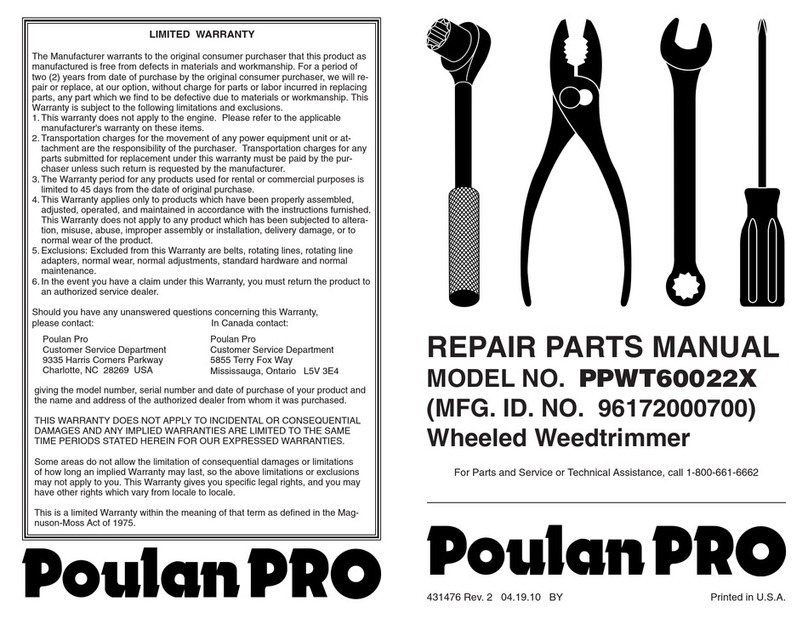 Poulan Pro PPWT60022X manual&nbsp;