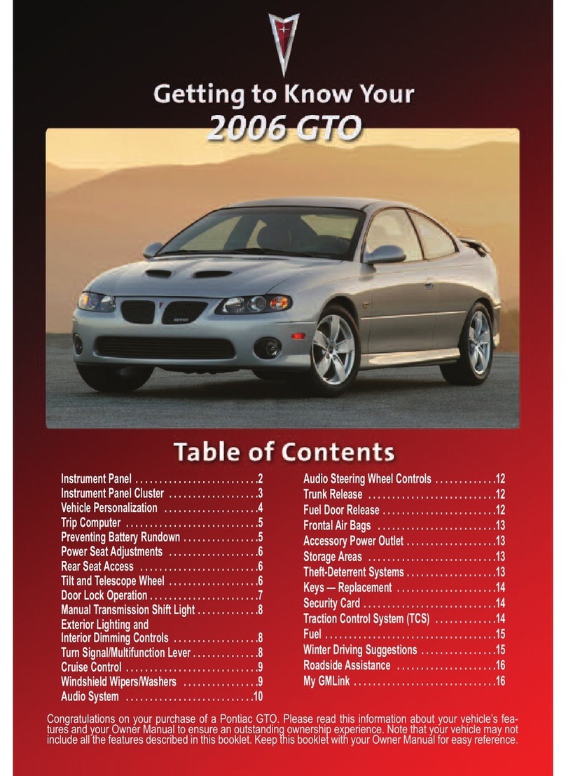 Pontiac 2006 GTO Assembly instructions