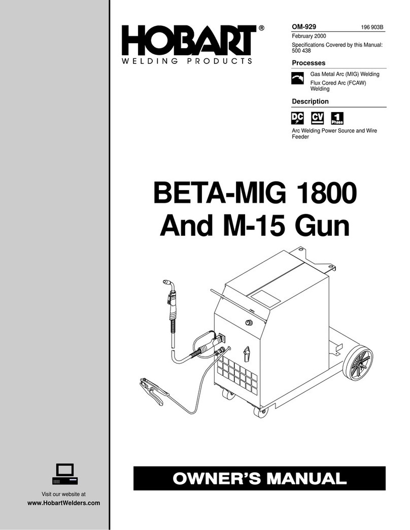Hobart Welding Products BETA-MIG 1800 owner's manual