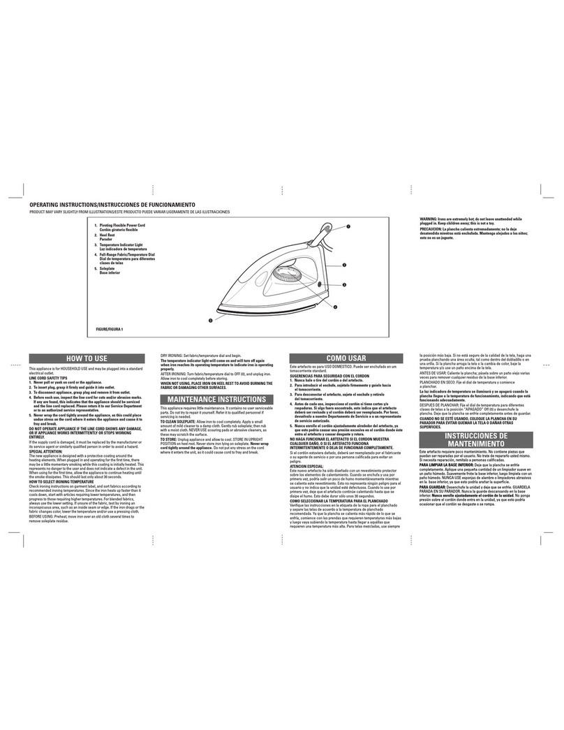 Windmere D100 Use and care book