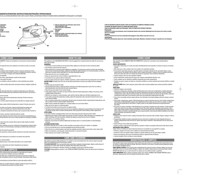 Windmere FI603 Use and care book