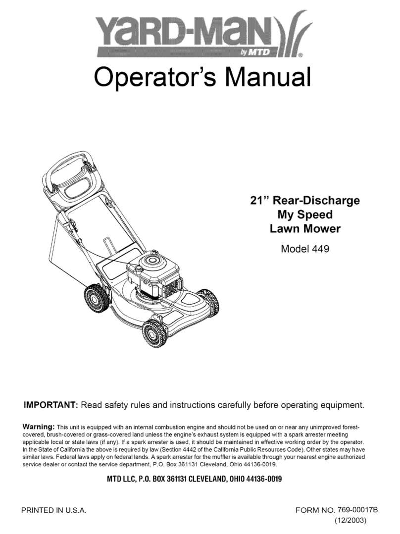 Yard-Man 449 User manual