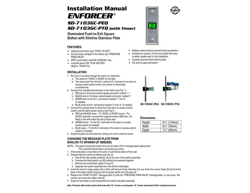 SECO-LARM Enforcer SD-7103GC-PEQ installation manual