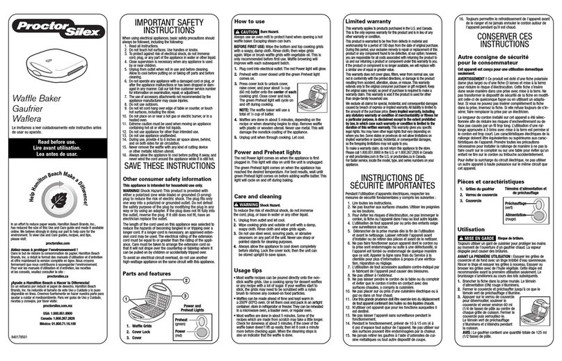 Proctor-Silex 840178501 User manual