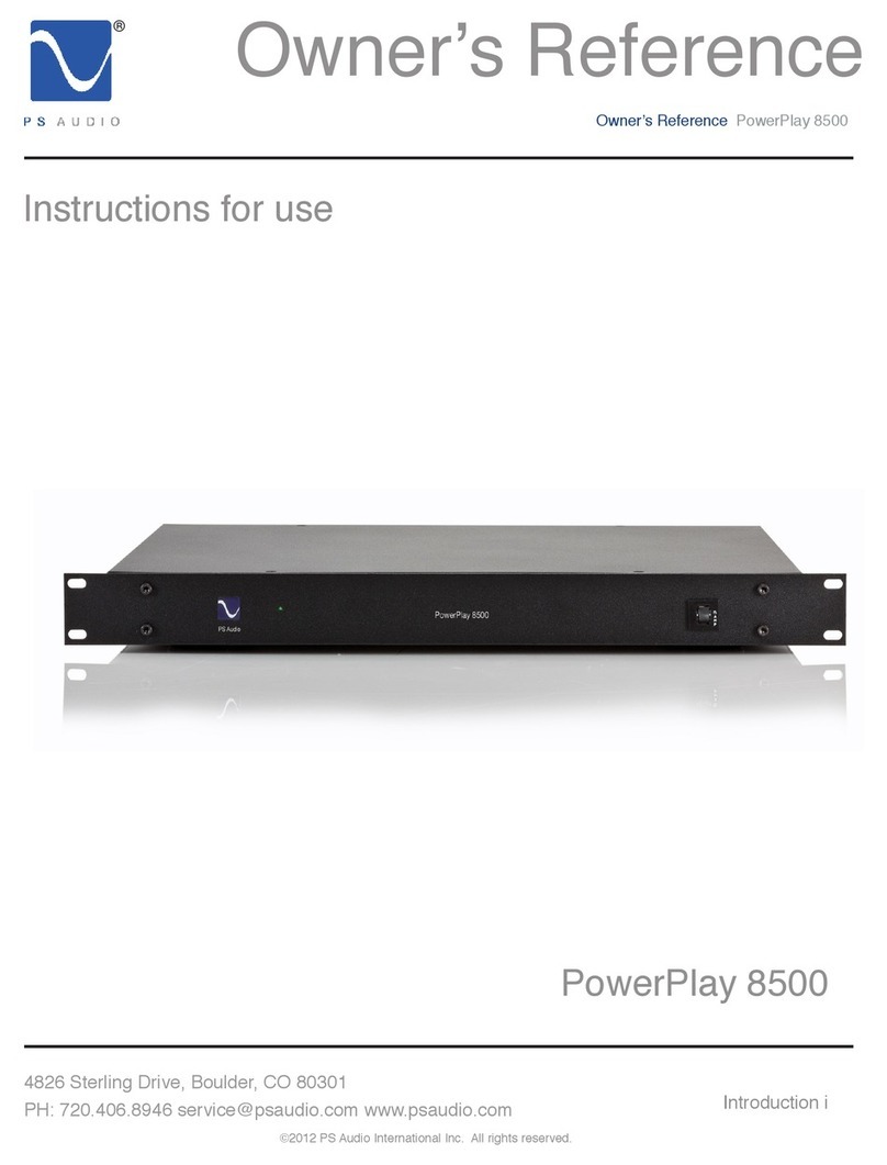 PS Audio PowerPlay 8500 User manual