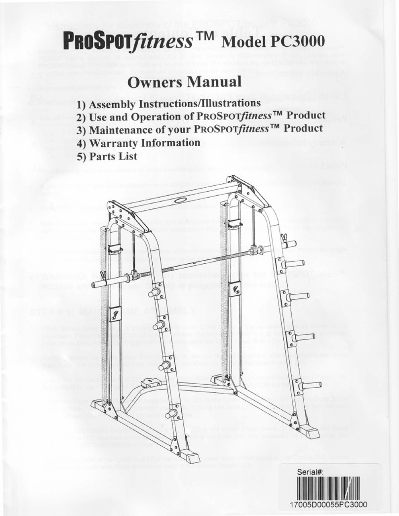 ProSpot Fitness PC3OOO owner's manual