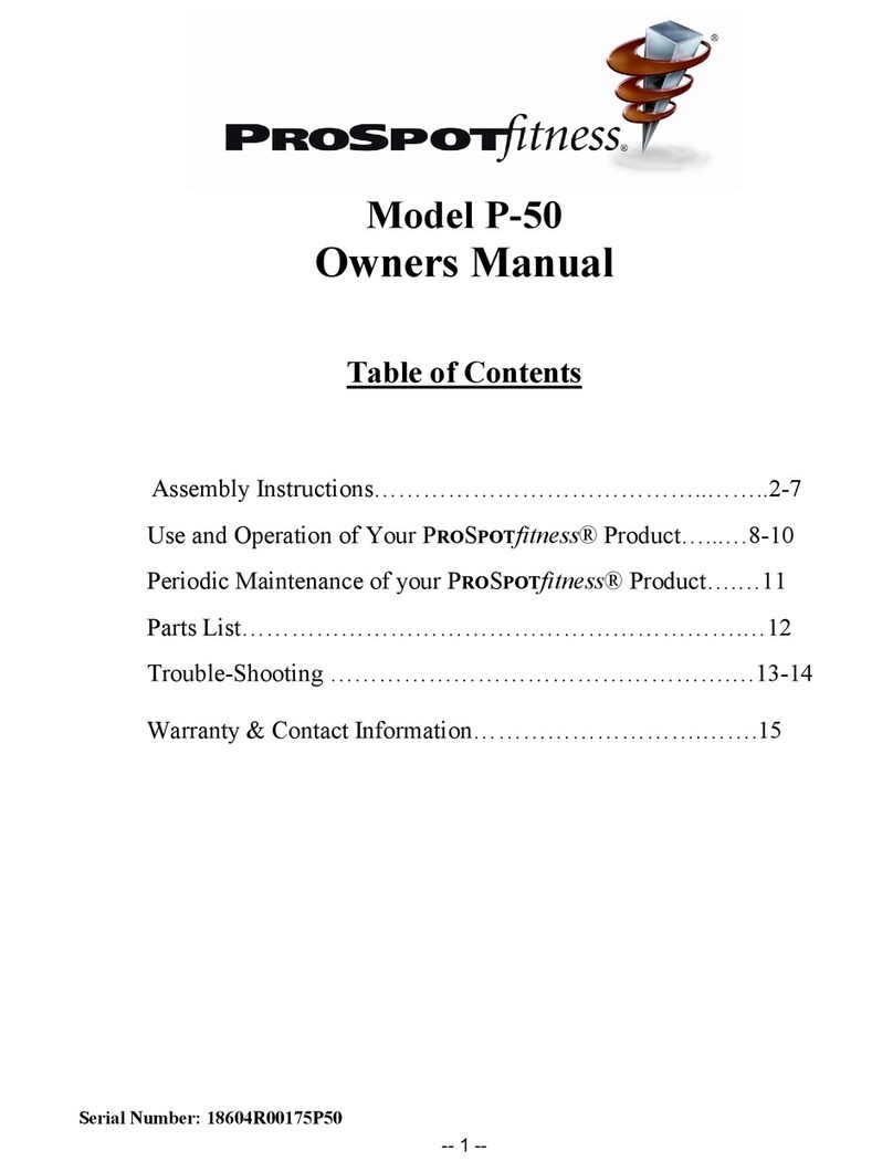 ProSpot Fitness P-50 User manual ProSpot Fitness P-50 User manual