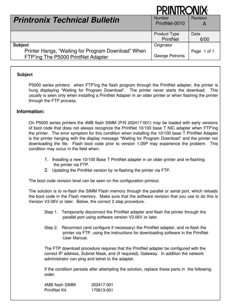 Printronix P5000 Series Service manual