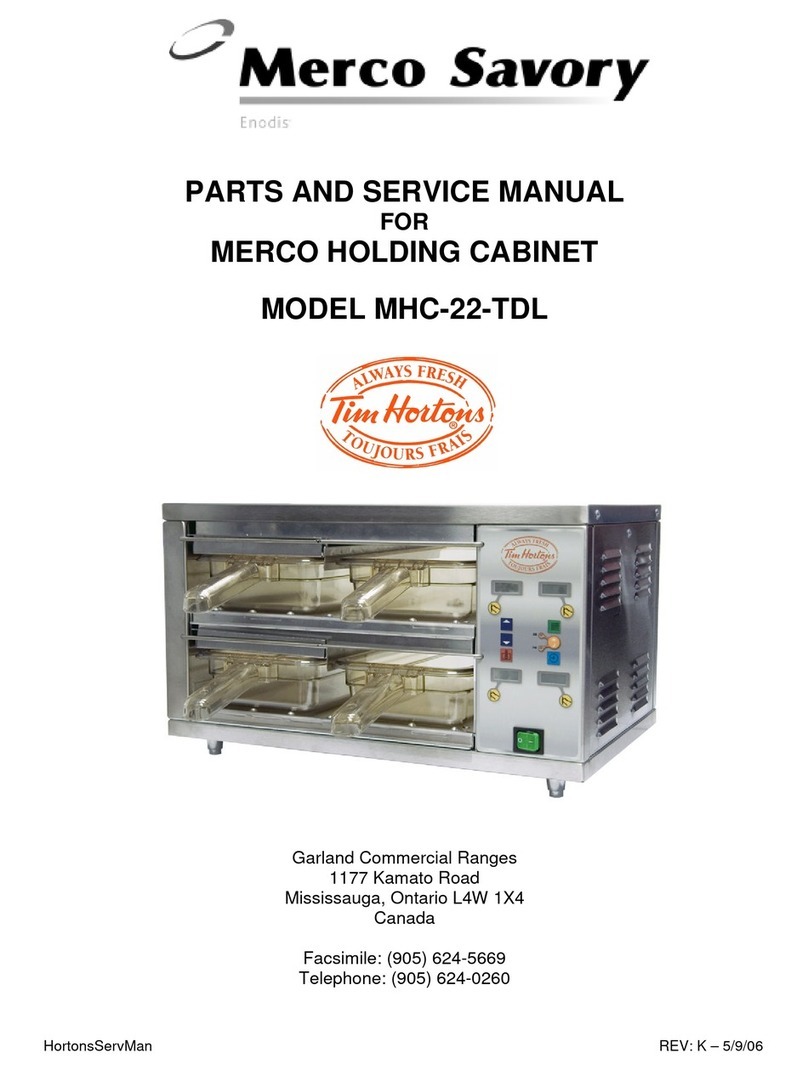 Merco MERCO Savory MHC-22-TDL Parts and service manual Merco MERCO Savory MHC-22-TDL Parts and service manual