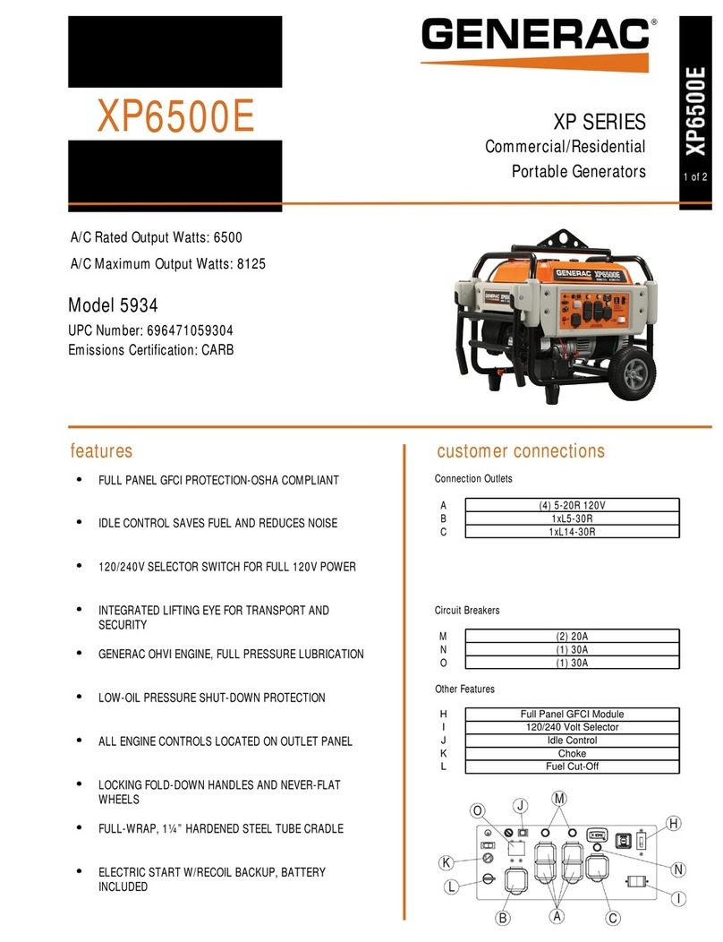 Generac Power Systems XP6500E XP SERIES User manual