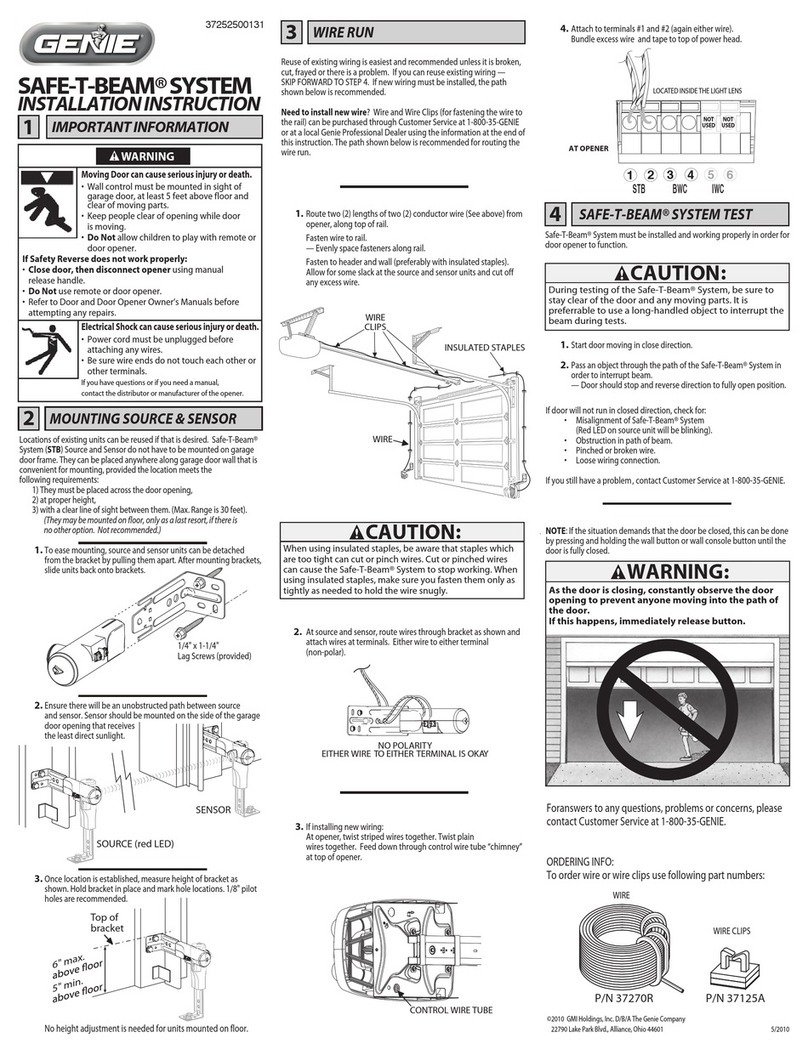 Genie SAFE-T-BEAM SYSTEM User manual Genie SAFE-T-BEAM SYSTEM User manual