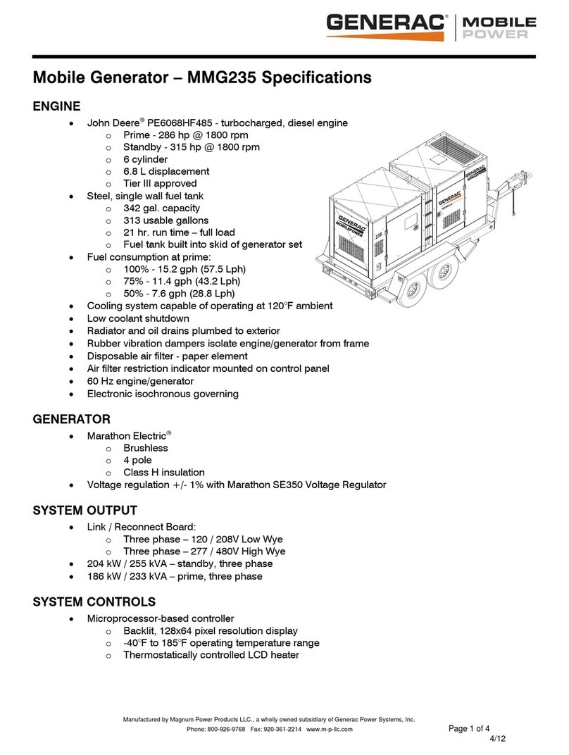 Generac Power Systems Mobile Power MMG235 User manual Generac Power Systems Mobile Power MMG235 User manual