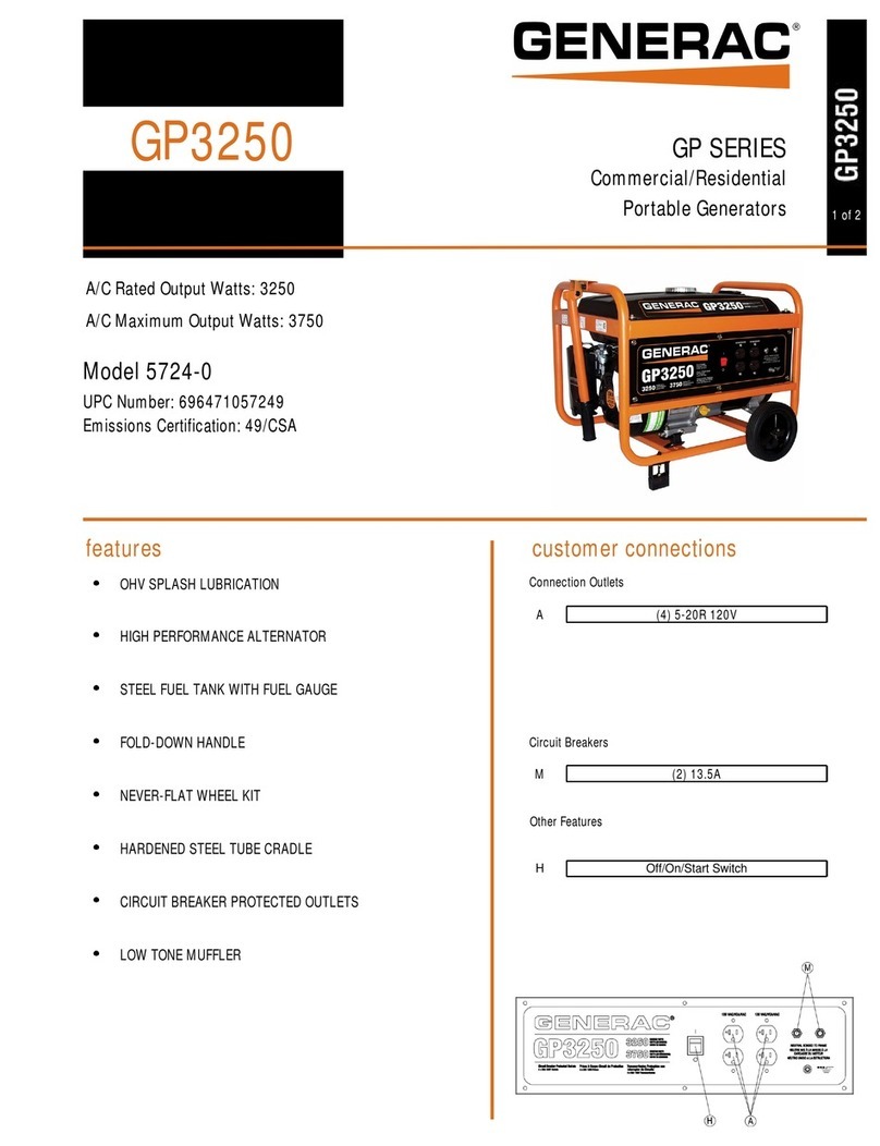 Generac Power Systems GP3250 User manual