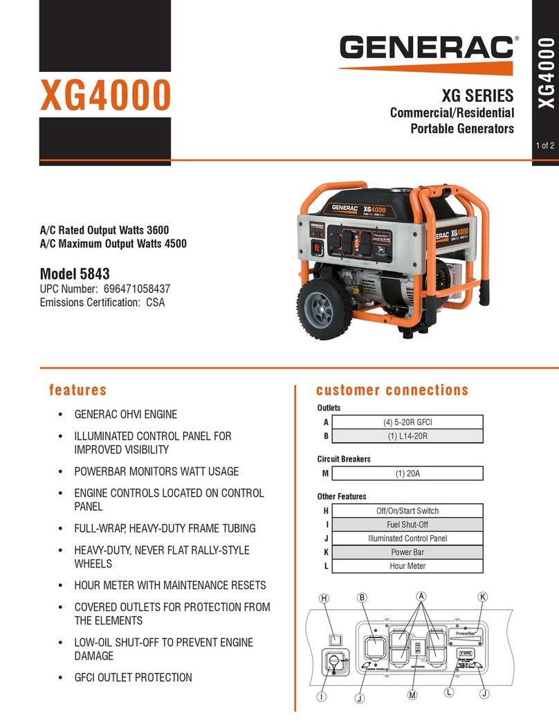 Generac Power Systems 005788-0 XG4000 User manual