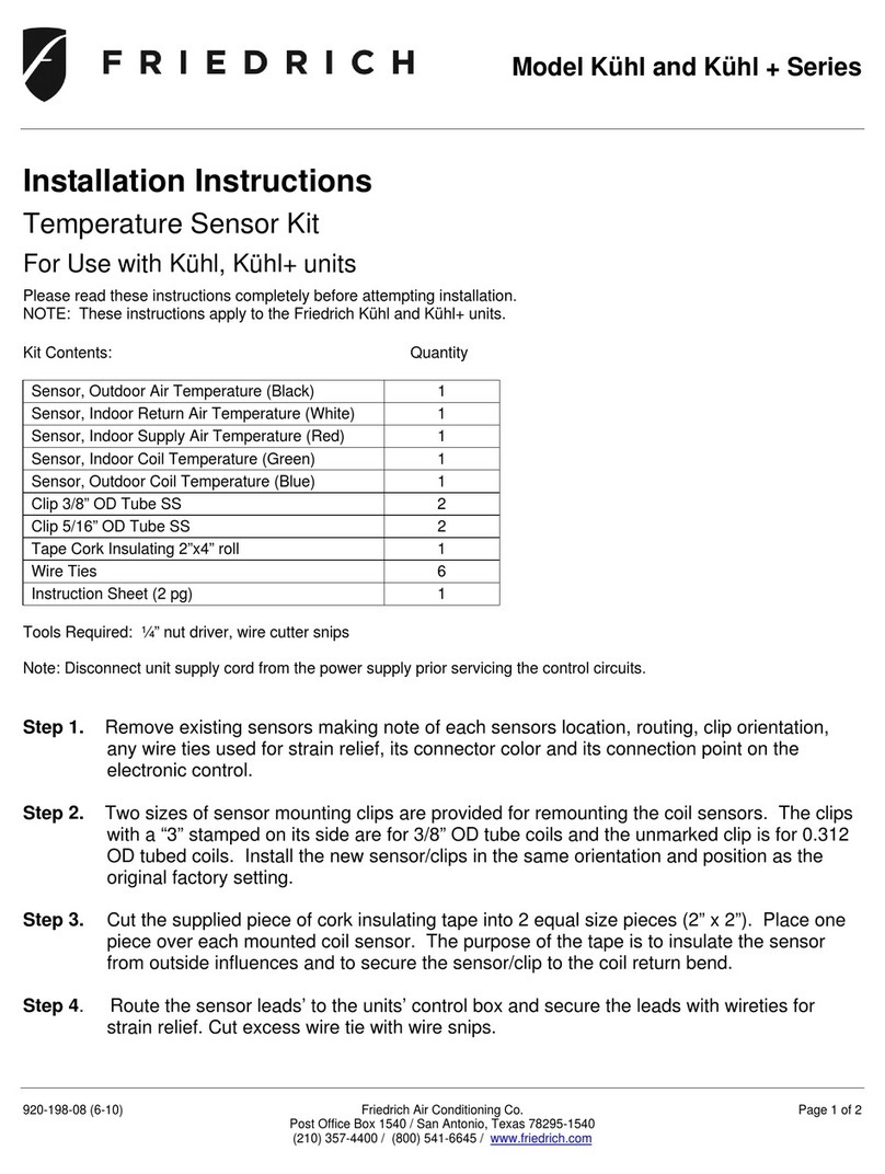 Friedrich Kuhl series installation instructions Friedrich Kuhl series installation instructions