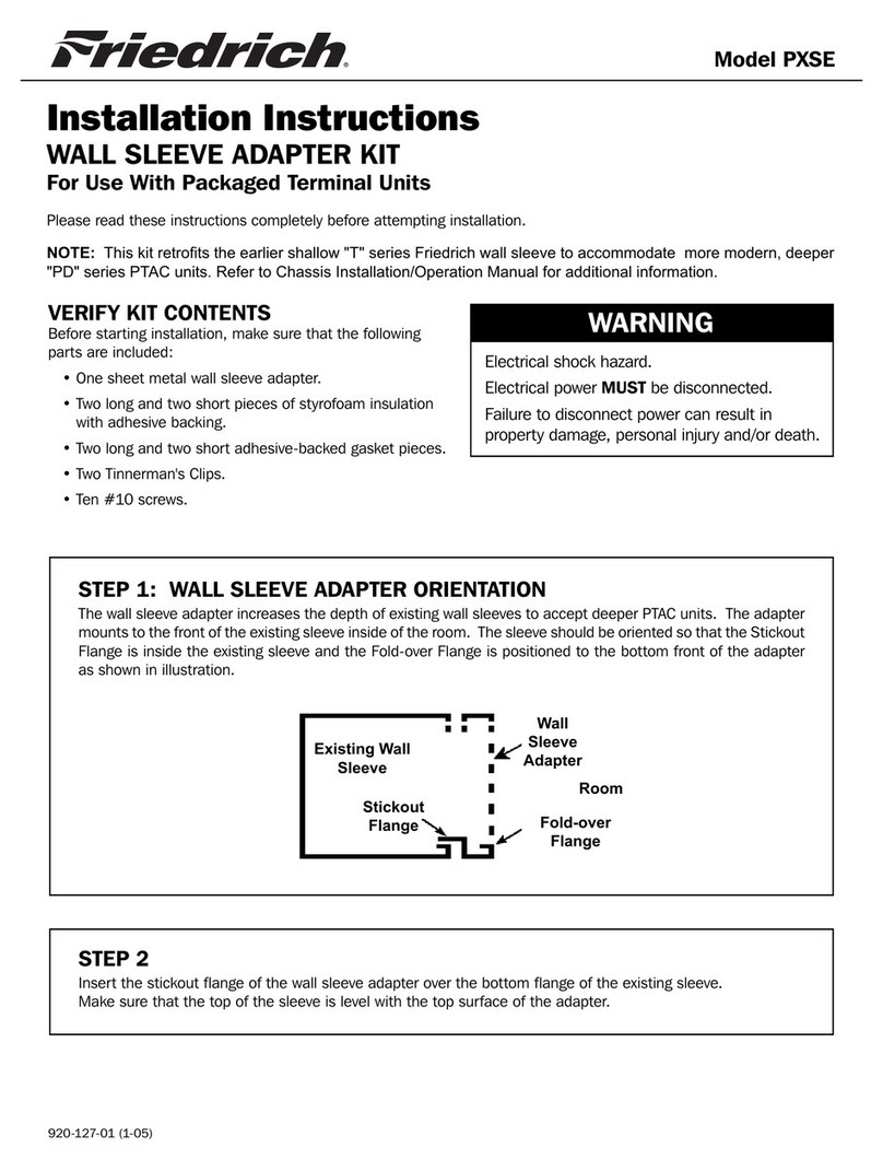 Friedrich PXSE installation instructions
