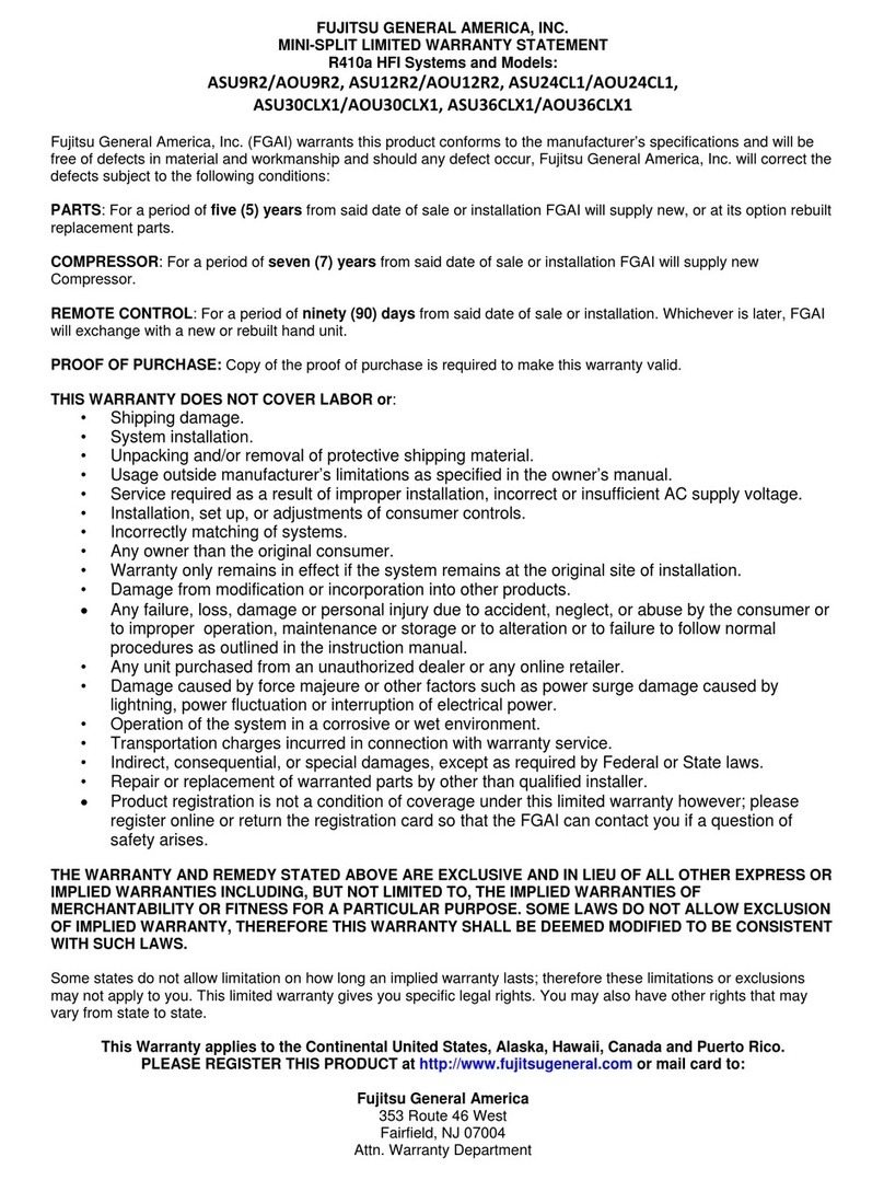 Fujitsu Inverter Halcyon ASU9R2 User manual