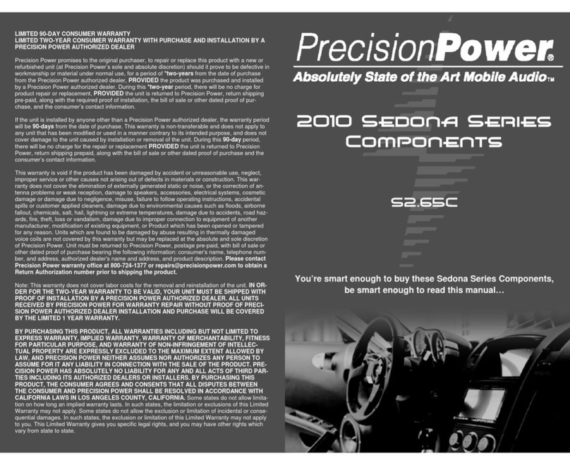 Precision Power SEDONA S2.65C manual&nbsp;