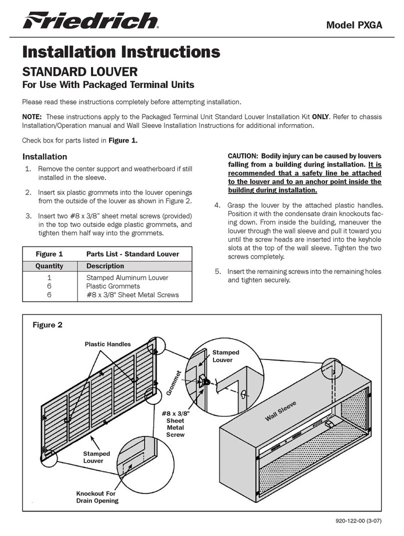 Friedrich PXGA installation instructions